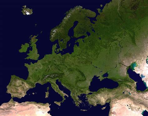 detailed satellite map  europe europe detailed satellite image