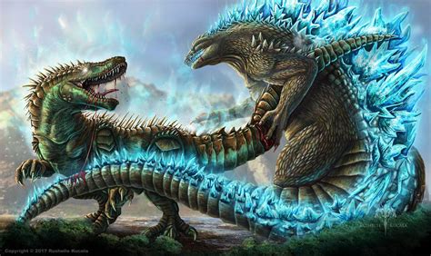 Godzilla Vs Atomic Rex By Thedragonofdoom On Deviantart