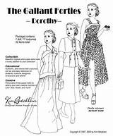Fashion Dolls Paper Coloring Pages 1940s 40s Colouring Choose Board Young Women Outfits sketch template