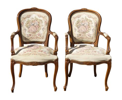 vintage french provincial accent arm chairs pair chairish