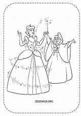 Cinderella Colorir Madrinha Fada Printable Cinderela Colouring Imprima sketch template