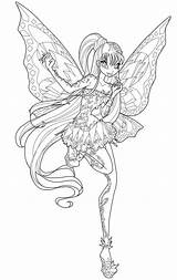 Winx Tynix Coloring Stella Pages Deviantart Print Lineart Color sketch template