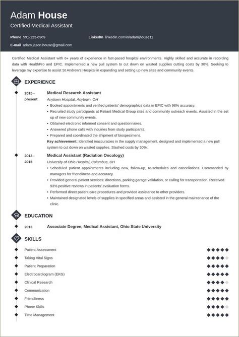 entry level medical assistant resume template resume  gallery