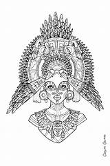 Mayan Queen Sheets sketch template