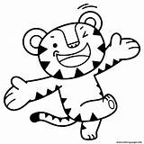 Soohorang Coloring Olympics Mascot Tiger Winter Game Pages Printable sketch template