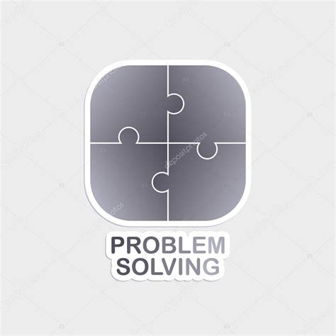 problem solving logo theme stock vector