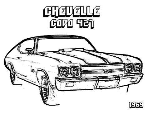 chevelle  chevy cars coloring pages  place  color