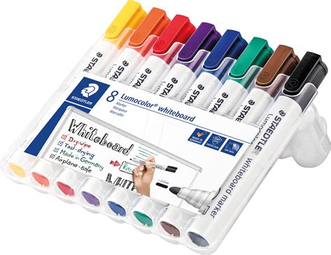 staedtler wp whiteboard marker set  mm  colours  reichelt