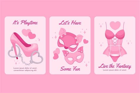 Free Vector Hand Drawn Sex Toys Cards