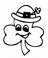 Shamrock Coloring Printable Pages Cute Hat Wearing sketch template