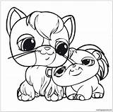 Puppy Pages Cat Cute Coloring Color sketch template