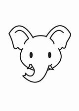 Elephant Coloring Head Pages sketch template