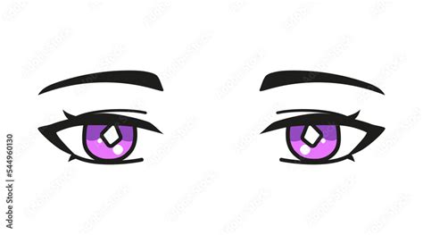 vettoriale stock purple female anime manga manhwa manhua eyes japanese