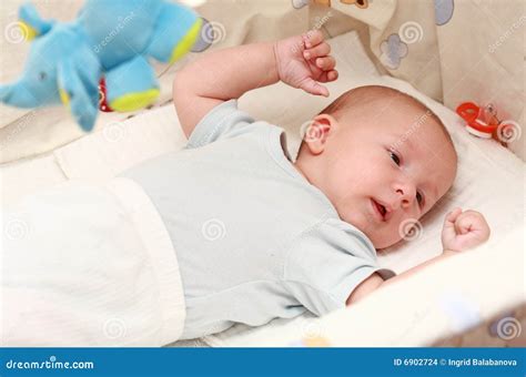 bedtime stock photo image  funny head infant child