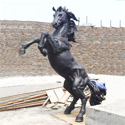 majestic stately imposing expressive stand  life size metal horse