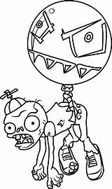 Zombie Coloring Zombies Vs Plants Pages Balloon Printable Color Kids Coloringpages101 sketch template