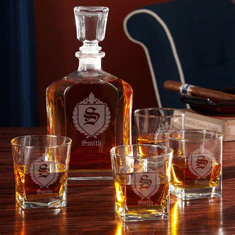 oxford monogrammed whiskey t set with decanter