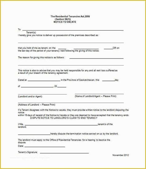 eviction template   eviction notice templates  google docs ms word