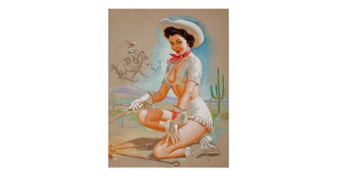 Sexy Cowgirl Vintage Pin Up Poster Au
