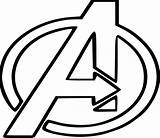 Outline Superhero Logo Drawing Template Avengers Getdrawings sketch template