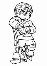 Hockey Player Coloring Cartoon Clipart Pages Drawing Color Colouring Cliparts Netart Drawings Library Ice Print Choose Board sketch template