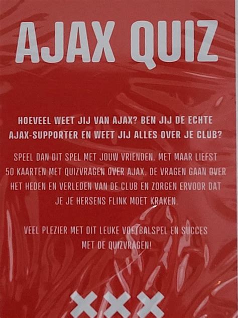 ajax quiz vragen hoeveel weet jij van ajax  kaarten met vragen