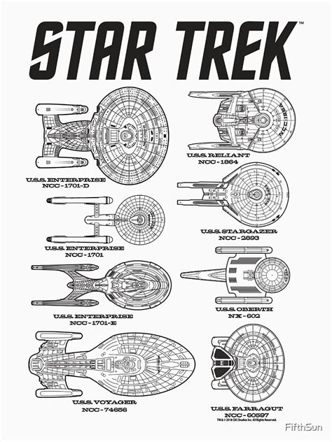 star trek ships    schematics  shirt  fifthsun redbubble