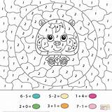 Hamster Coloring Color Number Pages Calculation Printable Cute Supercoloring Worksheets Kids sketch template