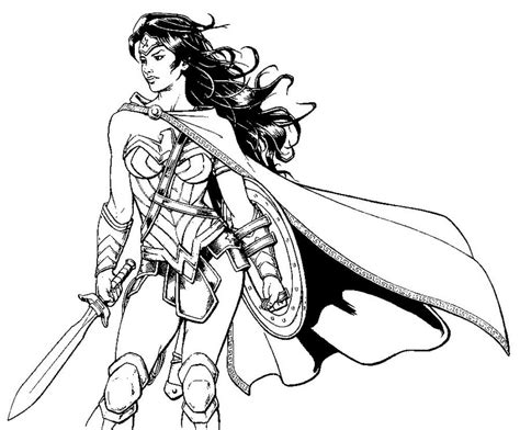 woman coloring pages print superhero