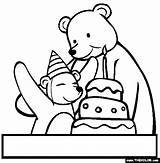Birthday Coloring Happy Pages Beary Online Thecolor sketch template