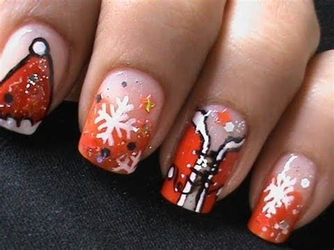 sexy santa girls christmas nail art tutorial easy nail polish designs long short nails