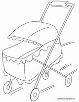 Coloring Pram Pages Stroller Baby Carriage Getcolorings sketch template