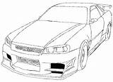Coloring Pages Jdm Car Gtr Template sketch template