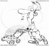 Lawn Man Cartoon Mowing Whistling His Clip Toonaday Royalty Outline Illustration Rf Clipart Leishman Ron 2021 sketch template