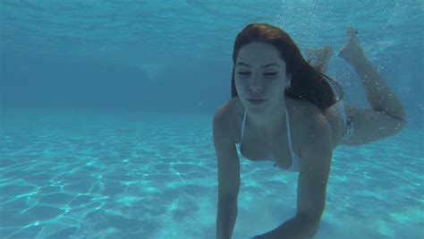 beautiful girl moving long wet hair in swimming pool stock footage video 5191217 shutterstock