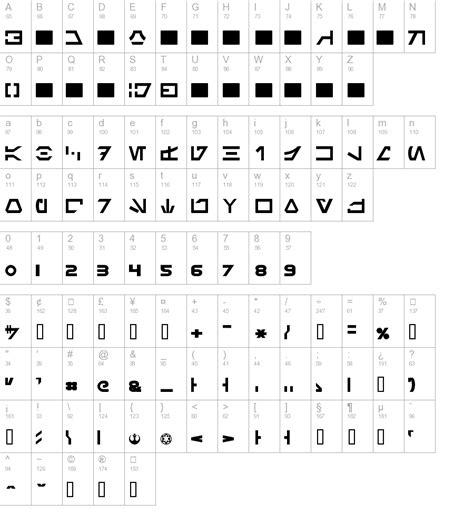 aurebesh normal truetype font