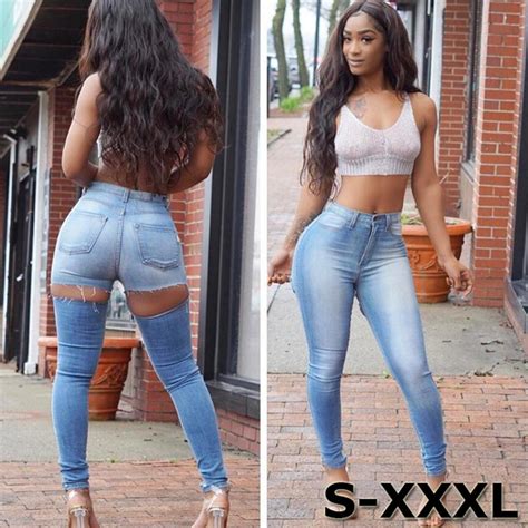plus size ripped butt jeans for women high waist skinny jeans with ass