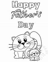 Fathers Happy Cats Printable Coloring Father sketch template