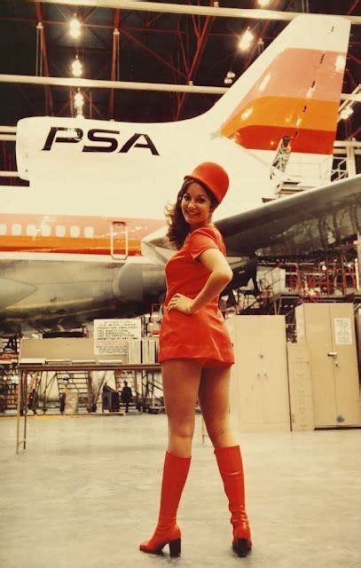 historicaltimes “ a pacific southwest airlines air hostess next to a psa lockheed tristar in