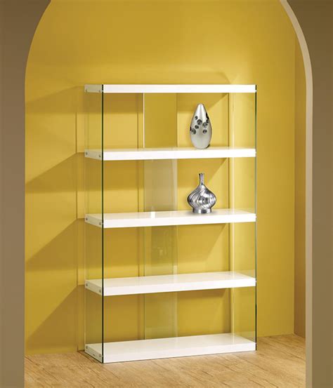 Tempered Glass Display Cabinet In White Marjen Of