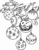 Christmas Coloring Balls Pages Print Kids sketch template