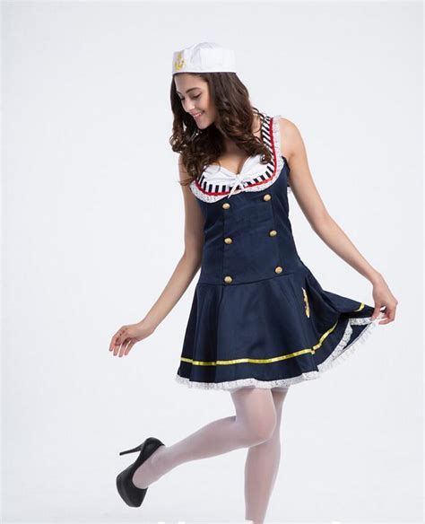 japan style girls lovely navy dress sailor collar sleeveless ladies