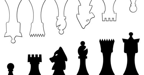 printable template  chess pieces crafts printabes  print