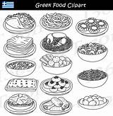 Food Greek Clipart Graphics School Greece Dishes Foods sketch template