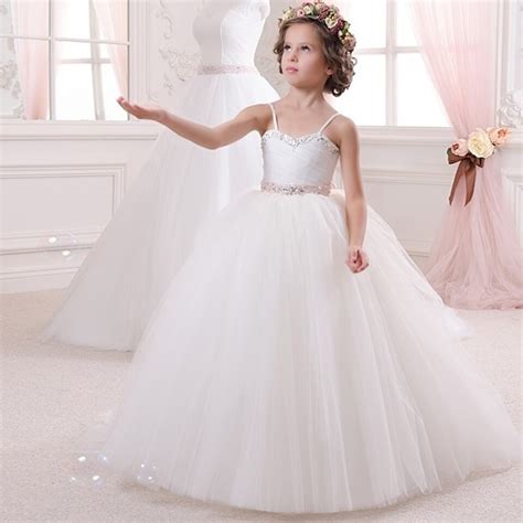 delicate white blue champagne jewel beading bow little brides wedding