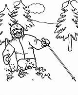 Coloring Olympics Winter Printable Skiing Alpine Ski Scribblefun sketch template
