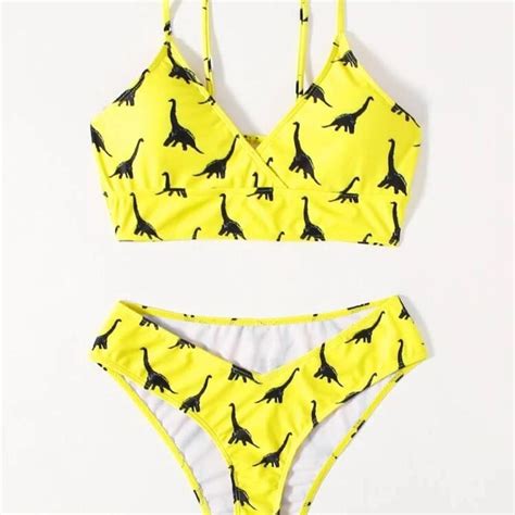 Super Cute Bikini Never Worn Its A Bright Yellow Depop