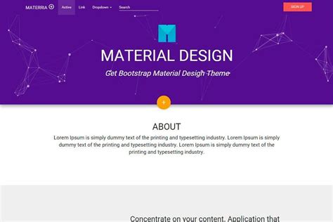 bootstrap  page templates   material design page template