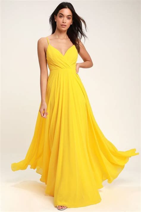 yellow maxi dress for a wedding guest or bridesmaid lulus all about