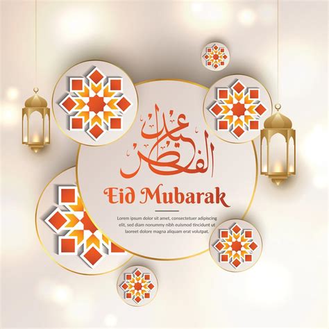 eid mubarak greeting template  vector art  vecteezy
